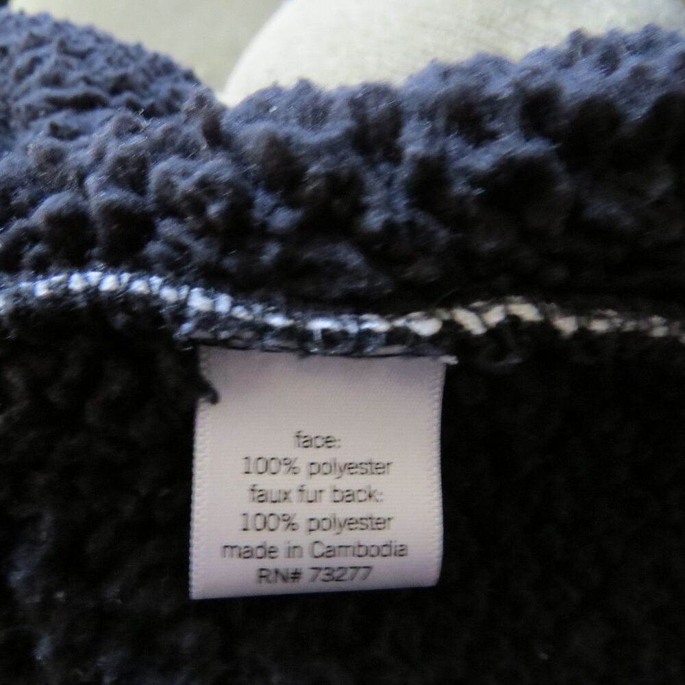 Sonoma Goods For Life Sherpa Fleece Waterfall Jacket black/white L EUC - Picture 10 of 10